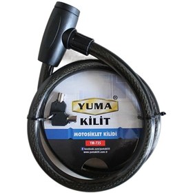 Resim Yuma Ym-735 120 Cm 20 Mm Motorsiklet Kilidi 