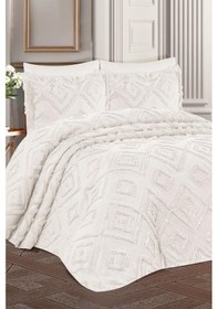 Resim Çeyiz Diyarı Hürrem Sakallı 3 Parça Çift Kişilik Pike Takımı Krem Krem 