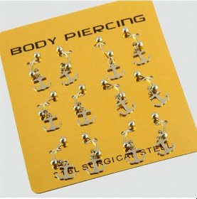 Resim Flzdgnkr Çapa Çelik Piercing 1 Adet-gümüş Rengi Çok Renkli 