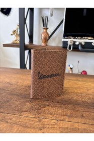 Resim EFE DERİ Efe Deri Vespa Deri Dikişli Araç Ruhsat Kılıfı Kabı Oto Ruhsatlık Araba Ruhsat Koruyucu.. 