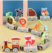 Resim Willowhaven Animal Train Manyetik Ahşap Eğitici Oyuncak Sayılar Araçlar Deniz Hayvanları 
