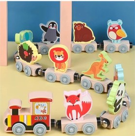 Resim Willowhaven Animal Train Manyetik Ahşap Eğitici Oyuncak Sayılar Araçlar Deniz Hayvanları 
