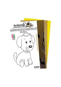 Resim Alüminyum Folyo Kabartma Seti 20x30 Cm Deney Malzemesi 1 Paket Aliminyum Folyo Seti Kabartma Lacivert 