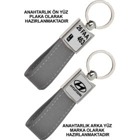 Resim Promosyon Denizi Ön Yüz Hyundaı Logolu Arka Yüz Plakanıza Özel Gri Anahtarlık 