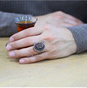 Resim Siyah Sıkma Kehribar Üzerine "Mühr-I Süleyman Ve Duası" Işlemeli (537174667) 