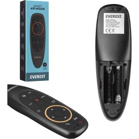 Resim Geylani Kablosuz Akıllı Kumanda Air Remote Mouse Ses Komutlu Smart Tv Fly Air Mouse Tv Box Pc Telefon Everest + 2 Pil 