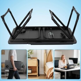 Resim Miletus Yükseltilebilir Siyah Laptop Sehpası Koltuk Çalışma Sehpası Yatak Sehpası Yatak Masası Ysusb 