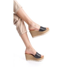 Resim Faylin Kadın Günlük Ortopedik Taban Şık Ve Rahat Dolgu Topuk Terlik 001 