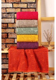 Resim Mira Home 6 Lı El Yüz Jakarlı Havlu Seti Doku Desen Çok Renkli 