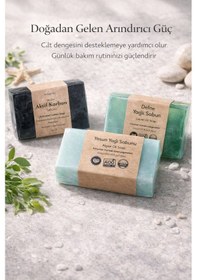 Resim Derin Arındırıcı Ve Gözenek Sıkılaştırıcı Doğal 3 Lü Doğal Sabun Seti Defne 