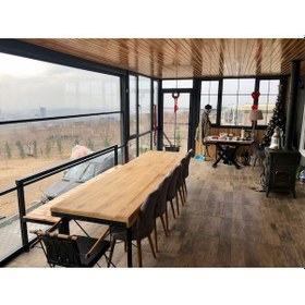 Resim Deryawood Deryawood Dogal Ahşap Masif Toplantı Masası 