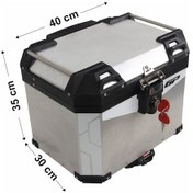 Resim Gp Kompozit Universal 37 Lt Alüminyum Motosiklet Çantası Gri Çok Renkli 