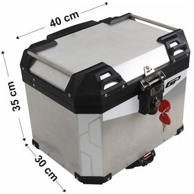 Resim Gp Kompozit Universal 37 Lt Alüminyum Motosiklet Çantası Gri Çok Renkli 