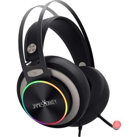 Resim Lidyahan Store James Donkey 712 Siyah 7.1 Surround Rgb Gaming Kulaklık Neodimyum 50MM Sürücüler 112DB Hassas Mikrofon -43DB Rgb LED Aydınlatmalı Manuel + Yazılımla Ses Kontrol USB Bağlantı ve Ses Kartı 