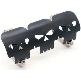 Resim Hightower Siyah Motosiklet Kafatası Egzoz Koruyucusu - Isı Kalkanı Yanmaz Kapak Honda Yamaha Suzuki Kawasaki 