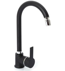 Resim Hms Siyah T-Max Pirinç 360° Oynar Başlıklı Mutfak Eviye Bataryası 