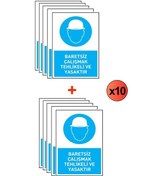 Resim İş Güvenliği 10 Adet Levhası Baret Giymek Zorunludur Uyarı - İşar 