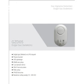 Resim Eds GZD05 Doğal Gaz Metan ve Lpg Duyarlı Gaz Dedektörü 12 - 24V Dc 
