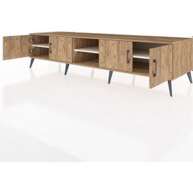 Resim Kronos Tv Ünitesi 3 Raflı 4 Kapaklı 220x59x51 Çam-çam/aytaşı Atlas Çam/aytası - Atlas Çam 