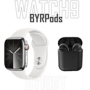 Resim Byrist T700S 1.80" Ekran BT 5.2 Bildirim/Çağrı Destekli Watch 9 Akıllı Saat + Byrpods12 Bluetooth Kulaklık 