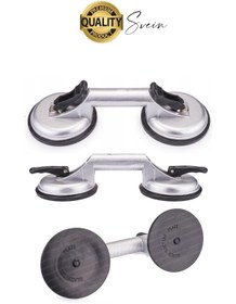 Resim Svein 70 Kg Kapasiteli Ikili Cam Vantuzu Plastik Vakumlu Taşıma Kaporta Göçük Çektirme Fayans Tutucu 