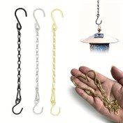 Resim Klasik metal asma zincir çok amaçlı çıkarılabilir ayarlanabilir çift kanca seti, 28.98cm, iç mekan oturma odası balkon süsleri asma ve açık hava avlu kuş kafesleri, rüzgar çanları, reklam panoları ve diğer Noel dekorasyon kanca için uygun 