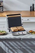 Resim HOMEND Grilliant 1344h Inox Gövdeli, Döküm Çıkarılabilir Plakalı Tost Ve Izgara Makinesi 