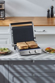 Resim HOMEND Grilliant 1344H Inox Gövdeli, Döküm Plakalı Tost ve Izgara Makinesi 