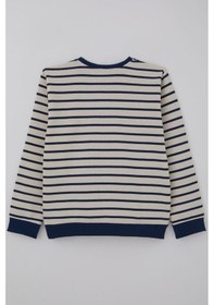 Resim Breeze Erkek Çocuk Sweatshirt Arma Detaylı 4-10 Yaş, Ekru 