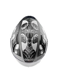 Resim Pilot Snake Sv Matt Skull Full Face Kapalı Kask Siyah 