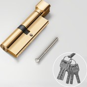 Resim Yüksek Güvenlikli Silindir Kilidi Çekirdeği, 6 Ana Anahtar, 70mm Parlatı Metal Kolu Kilidi, Hırsızlık Önleme, Ofis, Paslanmaz Çelik, İç Mekan Ahşap Kapılar, Mekanik Kolu Kontrolü, Bakır Malzeme, Şarj Edilmemiş Mod 