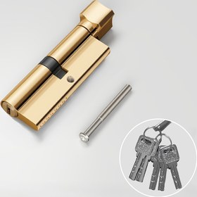 Resim Yüksek Güvenlikli Silindir Kilidi Çekirdeği, 6 Ana Anahtar, 70mm Parlatı Metal Kolu Kilidi, Hırsızlık Önleme, Ofis, Paslanmaz Çelik, İç Mekan Ahşap Kapılar, Mekanik Kolu Kontrolü, Bakır Malzeme, Şarj Edilmemiş Mod 