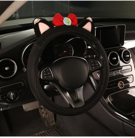 Resim Sevimli Modaya Uygun Direksiyon Kapağı: Premium His, Slipresistant, Ultra Yaralı, Kadınlar, Allseason Otomobil Aksesuarı Açık Bej 