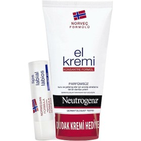 Resim Neutrogena Parfümsüz El Kremi 75 ML + Dudak Nemlendirici 