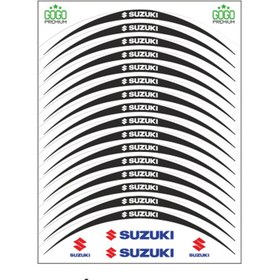 Resim Sevenkardeşler Beyaz Siyah Suzukı Uyumlu Reflektörlü 1 Set Jant Şeridi 