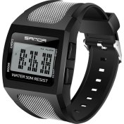 Resim Hanyang Siyah Beyaz Spor Saatler Erkek Büyük Ekran Izle Erkek Synoke Marka Moda Su Geçirmez Askeri Şok Dijital Saat Alarm LED Hombre Relogio (Yurt Dışından) 