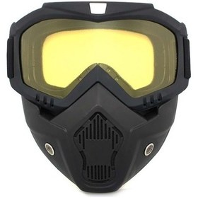 Resim Motosiklet Kask Maskesi Ve Gözlüğü Mkm Sarı 