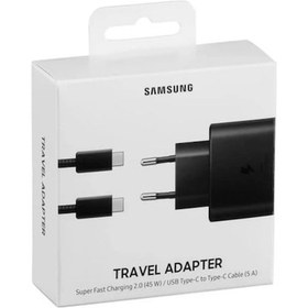 Resim Samsung 45W Hızlı Şarj Adaptörü Beyaz+Type-C Kablo 