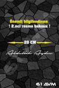 Resim 61 AVM Kişiye Özel İmza İsim Soyisim Sticker Folyo - 1 Adet | 20 x 3 Cm - Beyaz - 