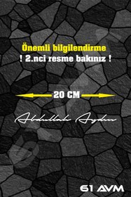 Resim 61 AVM Kişiye Özel İmza İsim Soyisim Sticker Folyo - 1 Adet | 20 x 3 Cm - Beyaz - 