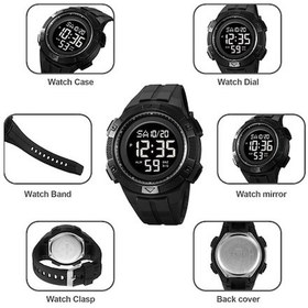 Resim Fastbuy Skmeı 2078 Multifunctional Erkek Saat 50m Su Geçirmez Spor Moda Dijital Bilek Saati Siyah Altın Renkli Çok Renkli 
