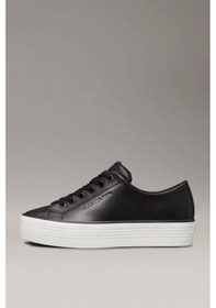 Resim Calvin Klein Jeans Kadın Vulkanize Taban Siyah Deri Sneaker Çok Renkli 