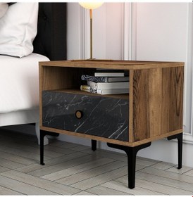 Resim Variant Lizbon Komodin Ceviz - Siyah Mermer 