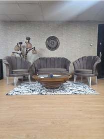 Resim SEVİNÇ MOBİLYA İstiridye Takım Beyaz Boyalı Telli Ayak Çay Seti Koltuk Takımı 