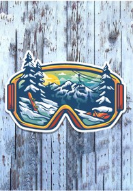 Resim MegaSticker Snowboard Gözlüğü Araba, Motorsiklet, Kask, Laptop,cam Sticker 14x8 Cm 