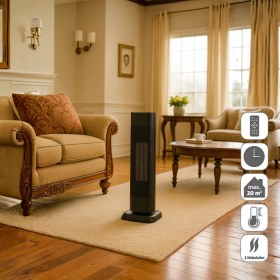 Resim Homenter Voltomat 2000W Termostatlı Kule Tipi Seramik Fanlı Isıtıcı Uzaktan Kumandalı 