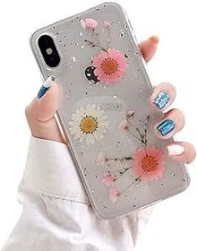 Resim Jacyren Kılıf iPhone 7 ile uyumlu, iPhone 8 ultra ince silikon kılıf şeffaf TPU jel cep telefonu kılıfı, darbeye dayanıklı çizilmez moda kurutulmuş çiçekler Bumper çanta koruyucu kılıf iPhone SE 2020 için 