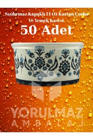 Resim yorulmaz ambalaj Sızdırmaz Kapaklı 14 Oz Karton Çorba Kasesi 50’li – Şık Tasarım, Güvenli Taşıma, Paket Servis İç 