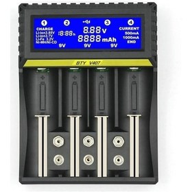 Resim Youtek "lcd Ekranlı Çoklu Pil Şarj Cihazı - 18650 Li-ion, Ni-mh, Ni-cd, Aa/aaa/9v İçin Akıllı Hızlı Şarj" 
