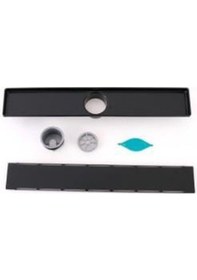 Resim Sukar Duş Kanalı Line 6 Siyah Üst Gövde Paslanmaz 60 Cm Ve Alt Ba 